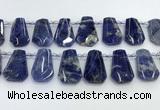 CTD2270 Top drilled 16*28mm - 20*30mm faceted freeform sodalite beads