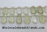 CTD2272 Top drilled 16*28mm - 20*30mm faceted freeform lemon quartz beads