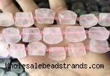 CTD2280 Top drilled 15*20mm - 17*23mm freeform rose quartz beads