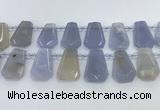 CTD2330 Top drilled 16*18mm - 20*30mm freeform blue chalcedony beads