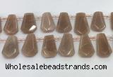 CTD2333 Top drilled 16*18mm - 20*30mm faceted freeform moonstone beads