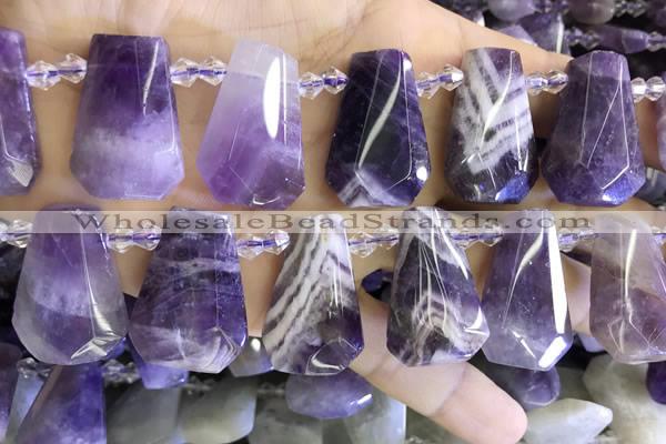 CTD2339 Top drilled 16*18mm - 20*30mm freeform dogtooth amethyst beads