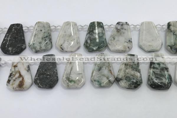 CTD2343 Top drilled 16*18mm - 20*30mm faceted freeform jade beads