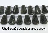 CTD2353 Top drilled 16*18mm - 20*30mm faceted freeform labradorite beads