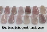 CTD2357 Top drilled 16*18mm - 20*30mm freeform Madagascar rose quartz beads