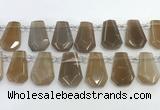 CTD2363 Top drilled 16*18mm - 20*30mm faceted freeform moonstone beads