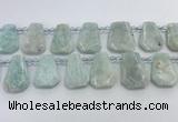 CTD2366 Top drilled 16*18mm - 20*30mm faceted freeform amazonite beads