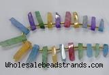 CTD2518 Top drilled 8*25mm - 11*50mm sticks druzy agate beads