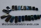 CTD2545 Top drilled 12*20mm - 15*40mm rectangle agate gemstone beads