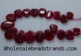 CTD2587 Top drilled 20*25mm - 30*40mm faceted freeform agate beads