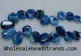 CTD2588 Top drilled 20*25mm - 30*40mm faceted freeform agate beads