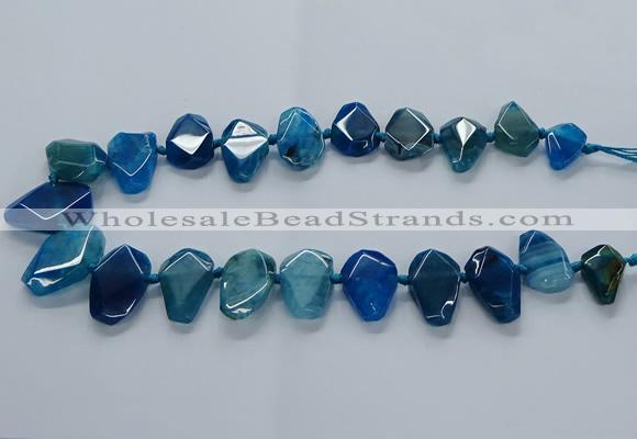 CTD2597 Top drilled 15*20mm - 25*35mm faceted freeform agate beads