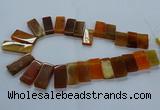 CTD2608 Top drilled 14*27mm - 16*42mm rectangle agate beads