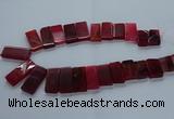 CTD2610 Top drilled 14*27mm - 16*42mm rectangle agate beads