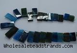 CTD2611 Top drilled 14*27mm - 16*42mm rectangle agate beads