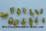 CTD2635 Top drilled 10*25mm - 20*45mm nuggets plated druzy quartz beads