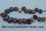 CTD2642 Top drilled 20*25mm - 30*40mm faceted freeform agate beads