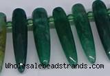 CTD2728 Top drilled 8*35mm bullet agate gemstone beads wholesale