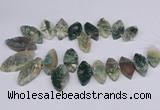 CTD2738 Top drilled 15*30mm - 25*50mm marquise moss agate beads