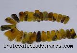 CTD2740 Top drilled 15*35mm - 18*40mm freeform agate beads