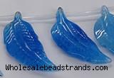 CTD2775 Top drilled 20*45mm - 25*55mm carved leaf agate beads