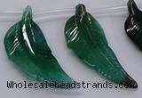 CTD2776 Top drilled 20*45mm - 25*55mm carved leaf agate beads