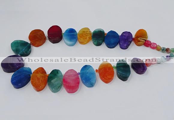 CTD2786 Top drilled 15*25mm - 25*40mm oval agate gemstone beads