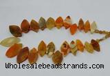 CTD2789 Top drilled 15*30mm - 25*45mm marquise agate gemstone beads