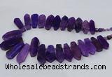 CTD2820 Top drilled 15*30mm - 18*45mm sticks agate gemstone beads