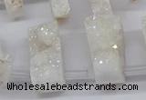 CTD2840 Top drilled 15*20mm - 18*40mm freeform plated druzy agate beads