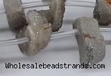 CTD2841 Top drilled 15*20mm - 18*40mm freeform plated druzy agate beads