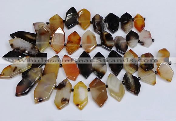 CTD2871 Top drilled 12*25mm - 18*45mm sticks agate gemstone beads