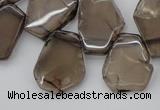 CTD301 Top drilled 15*20mm - 20*25mm freeform smoky quartz beads