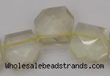 CTD310 Top drilled 15*18mm - 18*20mm faceted freeform lemon quartz beads