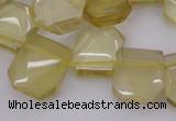 CTD312 Top drilled 15*18mm - 18*20mm faceted freeform lemon quartz beads