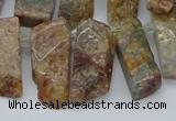 CTD3501 Top drilled 10*25mm - 10*45mm sticks ghost gemstone beads