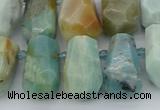 CTD3528 Top drilled 10*15mm - 15*25mm faceted nuggets amazonite beads