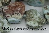 CTD3539 Top drilled 15*20mm - 25*30mm freeform larimar beads