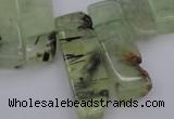 CTD357 Top drilled 10*25mm - 10*50mm wand green rutilated quartz beads