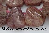 CTD3571 Top drilled 15*20mm - 25*30mm freeform strawberry quartz beads