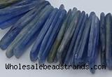 CTD3585 Top drilled 2*15mm - 5*40mm sticks blue kyanite beads