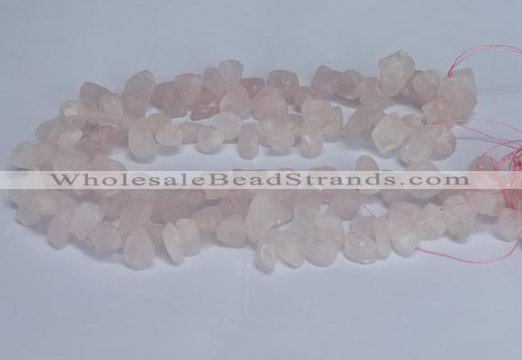 CTD3601 Top drilled 10*14mm - 13*18mm nuggets rose quartz beads