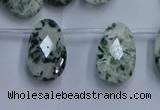 CTD3618 Top drilled 13*22mm briolette moss agate gemstone beads