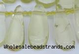 CTD3636 Top drilled 10*20mm - 15*45mm freeform lemon quartz beads