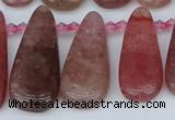 CTD3650 Top drilled 10*20mm - 15*45mm freeform strawberry quartz beads