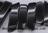 CTD369 Top drilled 10*28mm - 10*50mm wand black agate beads