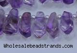 CTD3690 Top drilled 6*16mm - 10*25mm sticks amethyst beads