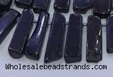 CTD3692 Top drilled 8*18mm - 10*40mm sticks black tourmaline beads