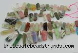 CTD3698 Top drilled 10*20mm - 12*40mm sticks mixed gemstone beads