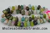 CTD3700 Top drilled 10*15mm - 15*25mm faceted nuggets mixed gemstone beads